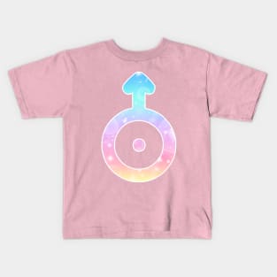 Uranus Planet Symbol in Magical Unicorn Colors Kids T-Shirt